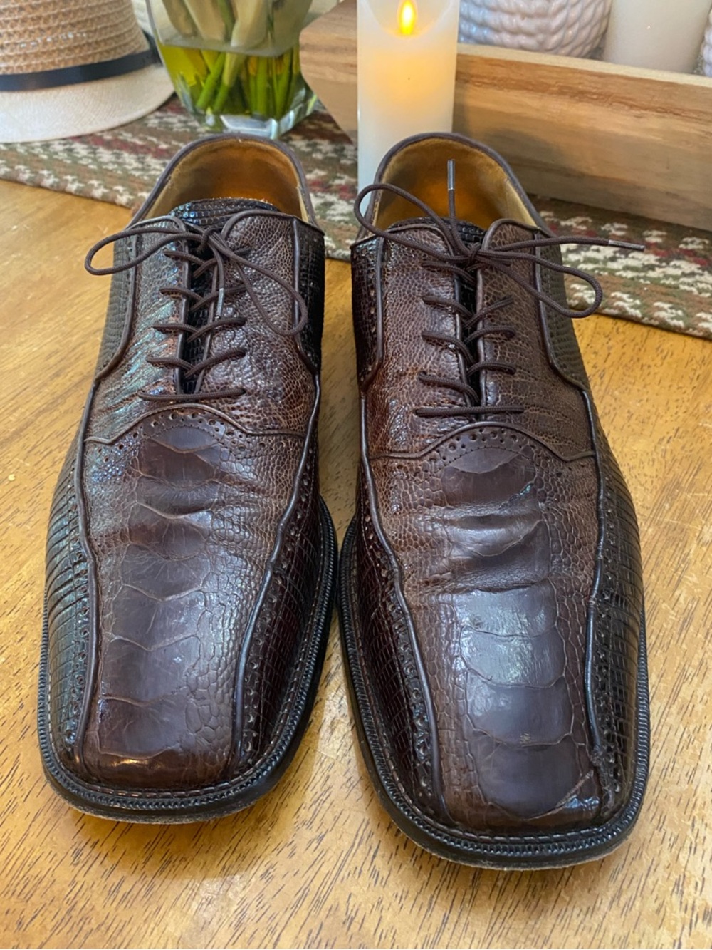 Belvedere genuine Ostrich Oxford handmade in Italy